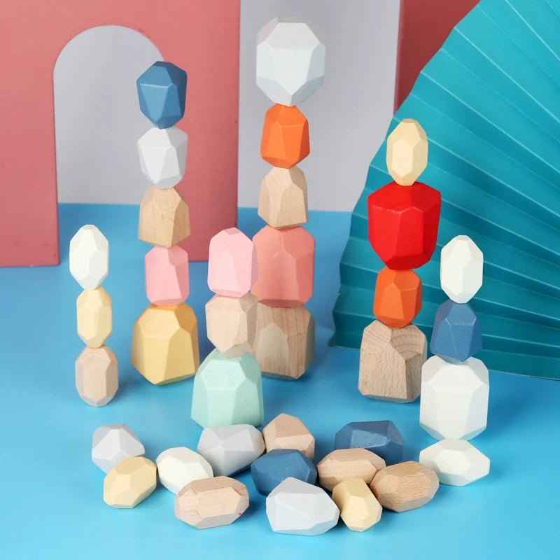 🪨 Montessori Wooden Stacking - JOYFULBLOCKS