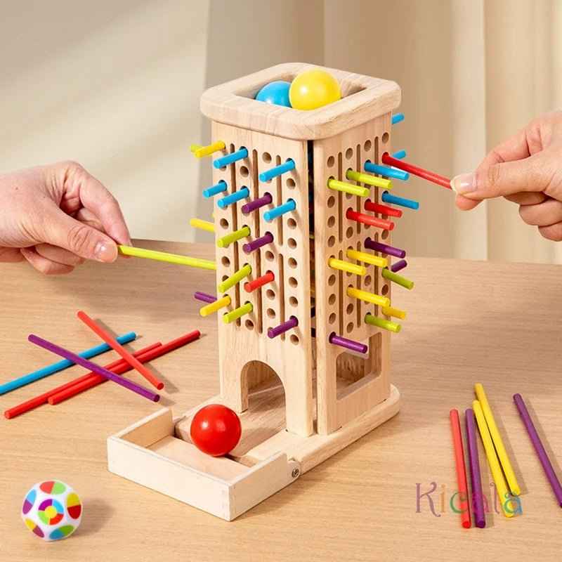 🧠 Montessori Wooden Stick Tower Game - JOYFULBLOCKS