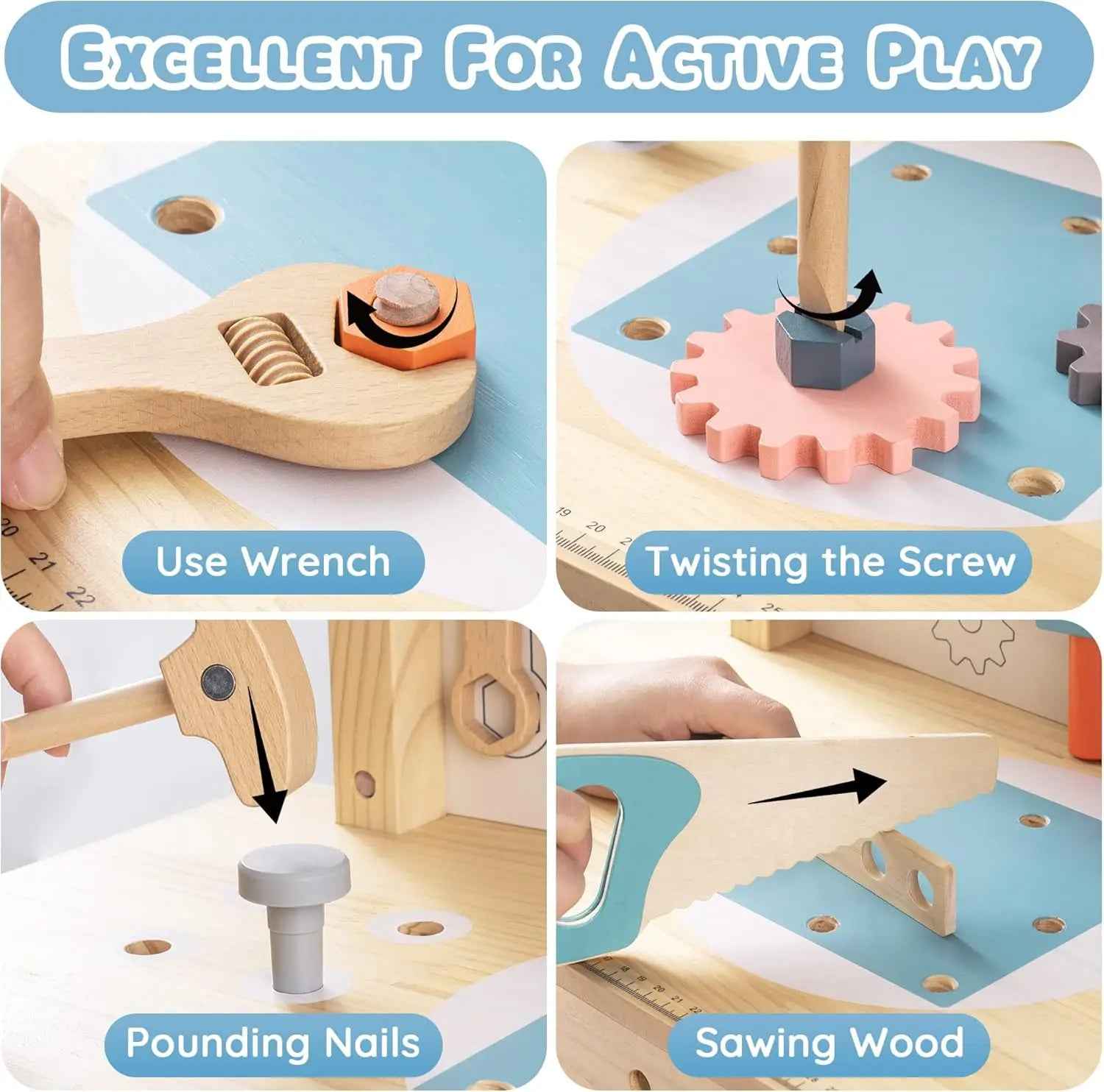 🔧 Robotime Wooden Tool Bench Set – Build, Fix & Imagine! 🛠️ - JOYFULBLOCKS