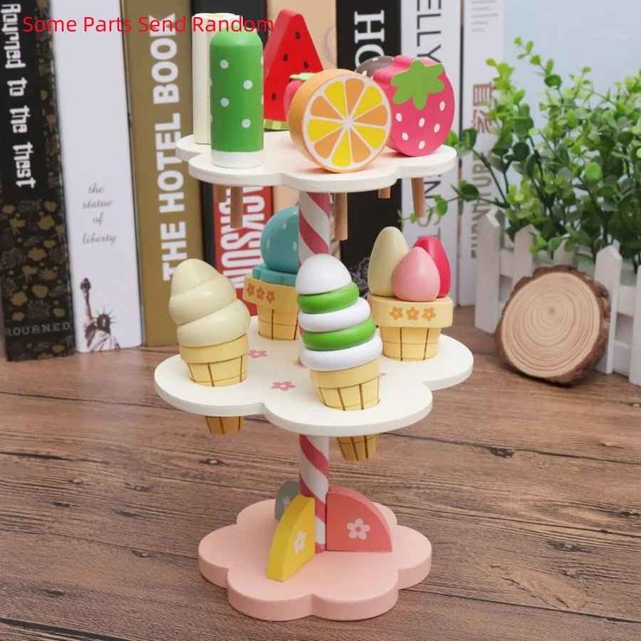 🍧 Wooden Ice Cream Simulation Rack - JOYFULBLOCKS