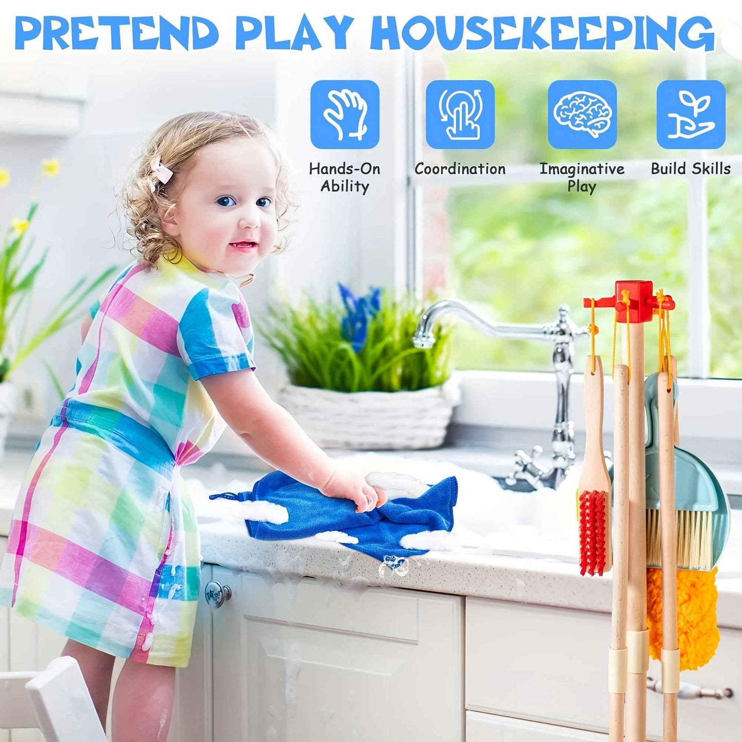 🧹 Wooden Kids Cleaning Set - JOYFULBLOCKS