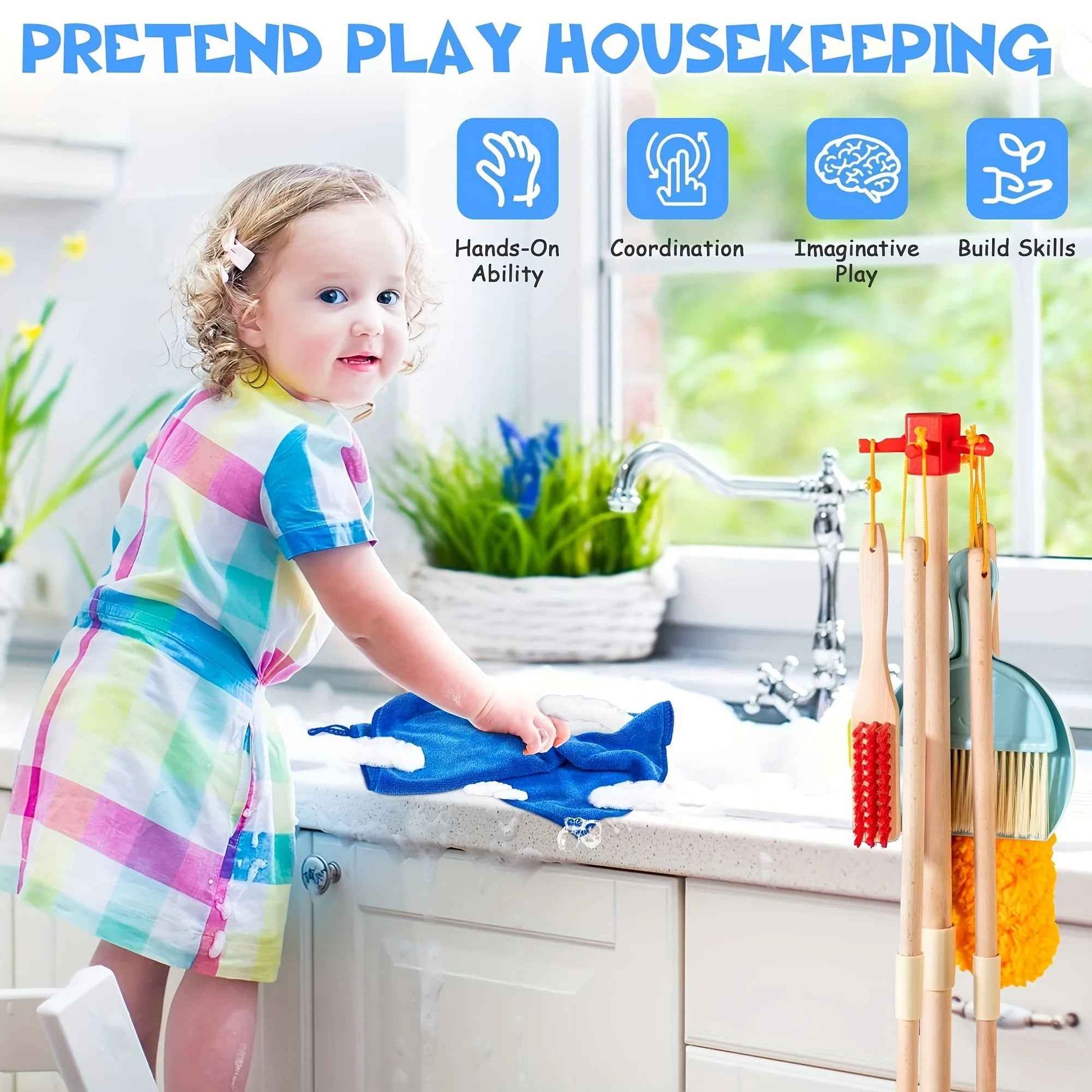 🧹 Wooden Kids Cleaning Set - JOYFULBLOCKS