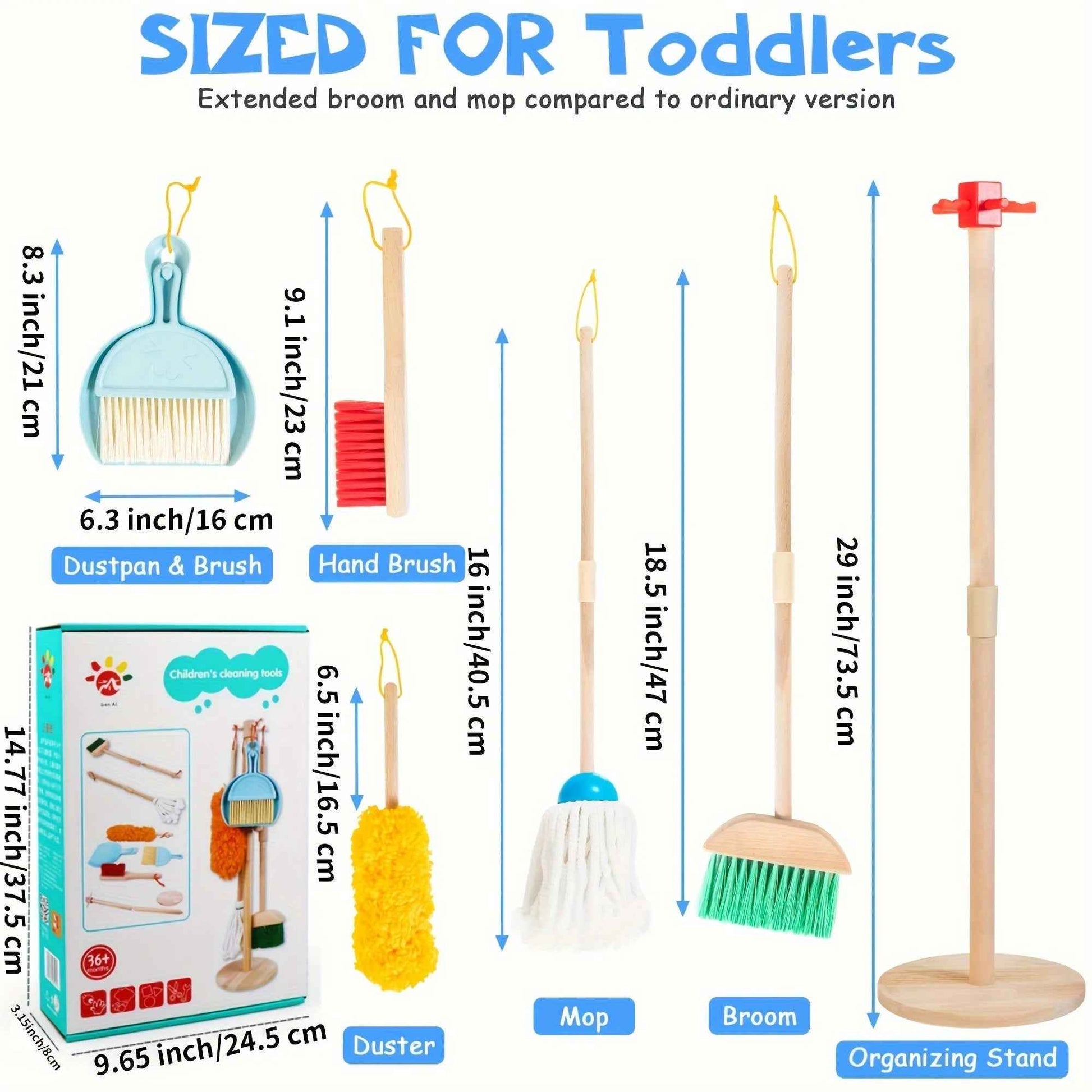 🧹 Wooden Kids Cleaning Set - JOYFULBLOCKS