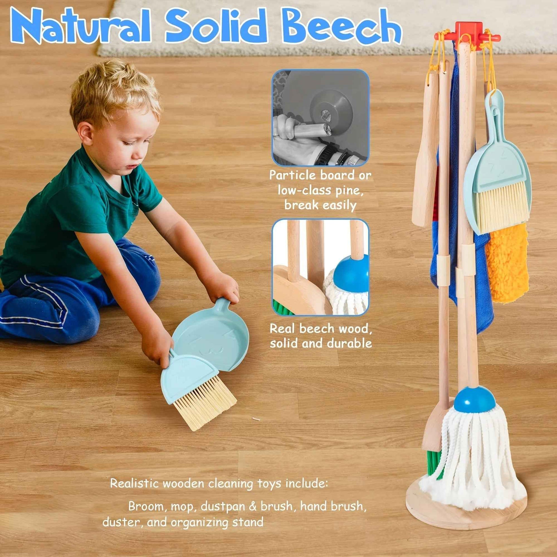 🧹 Wooden Kids Cleaning Set - JOYFULBLOCKS