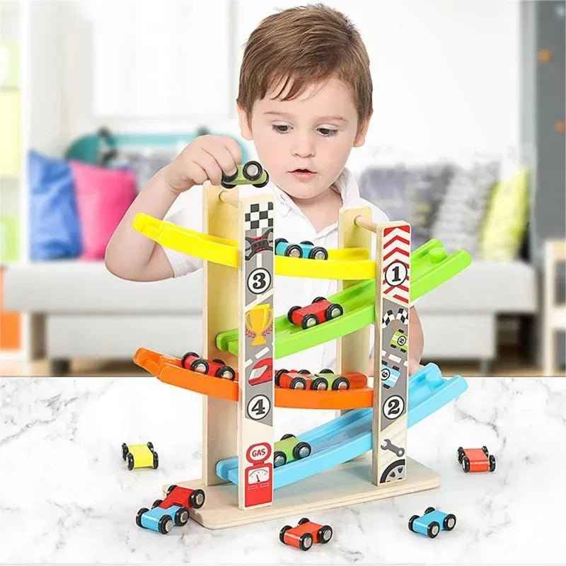 🏁 Wooden Ramp Racing Car Set - JOYFULBLOCKS