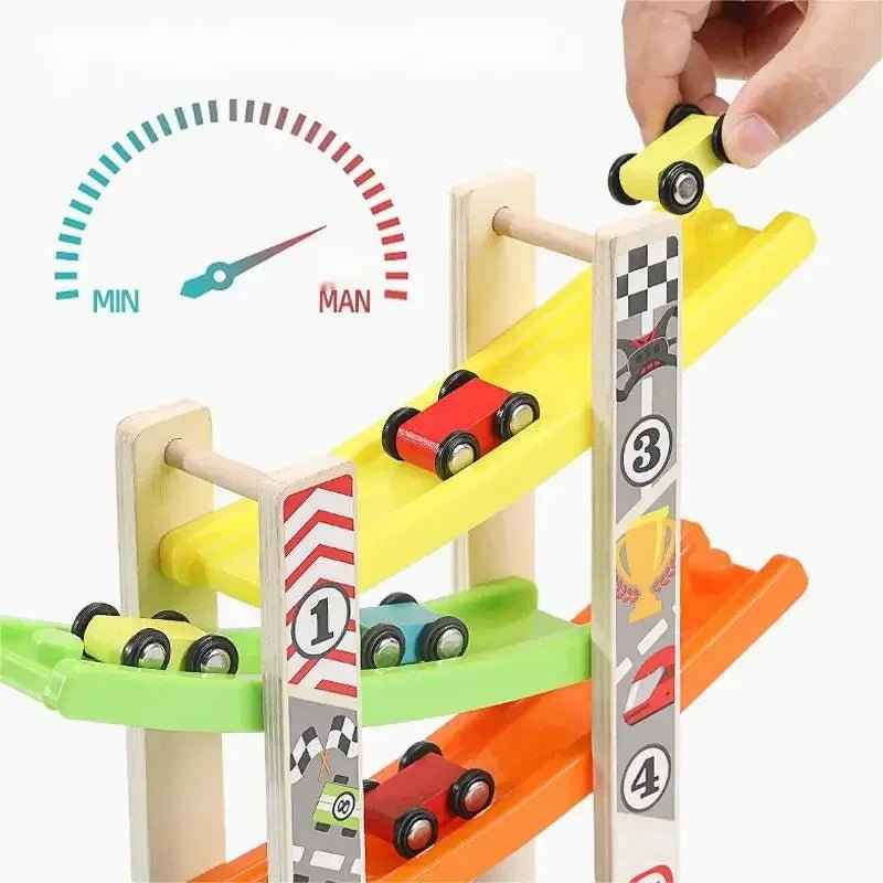 🏁 Wooden Ramp Racing Car Set - JOYFULBLOCKS