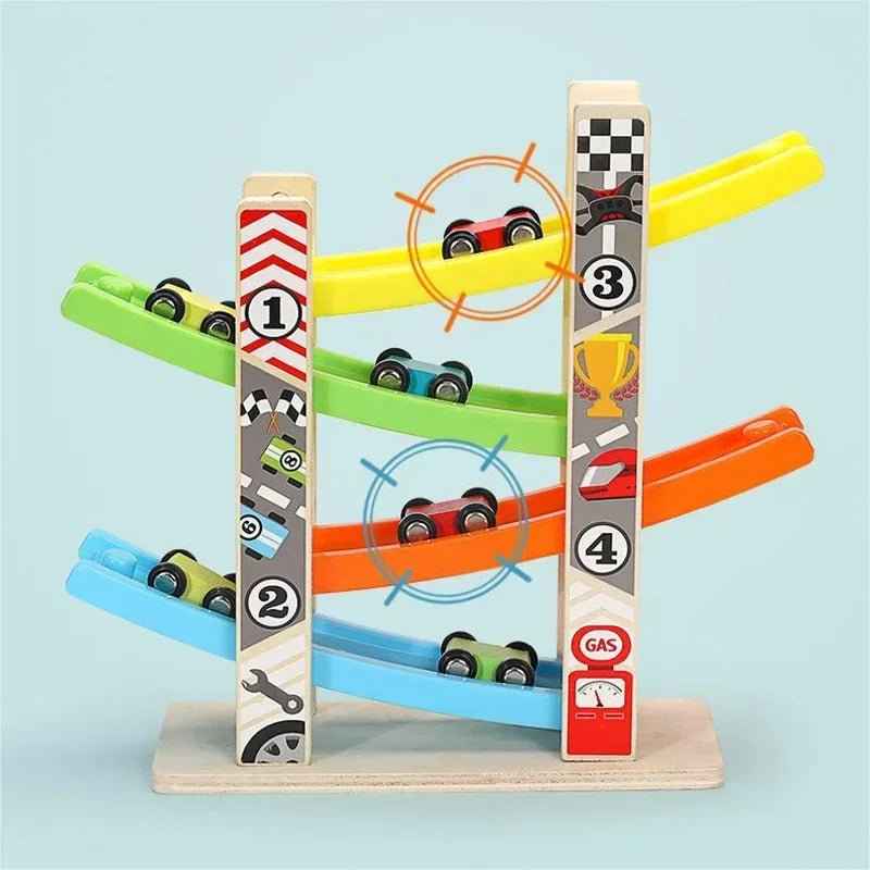🏁 Wooden Ramp Racing Car Set - JOYFULBLOCKS