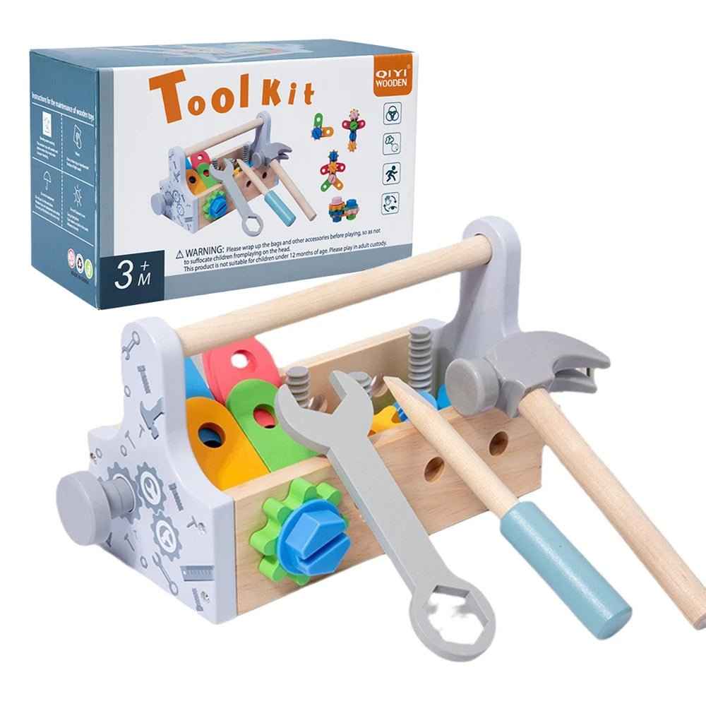 🔧 Wooden Toolbox Pretend Play Set – Fix, Build & Learn! 🪛 - JOYFULBLOCKS