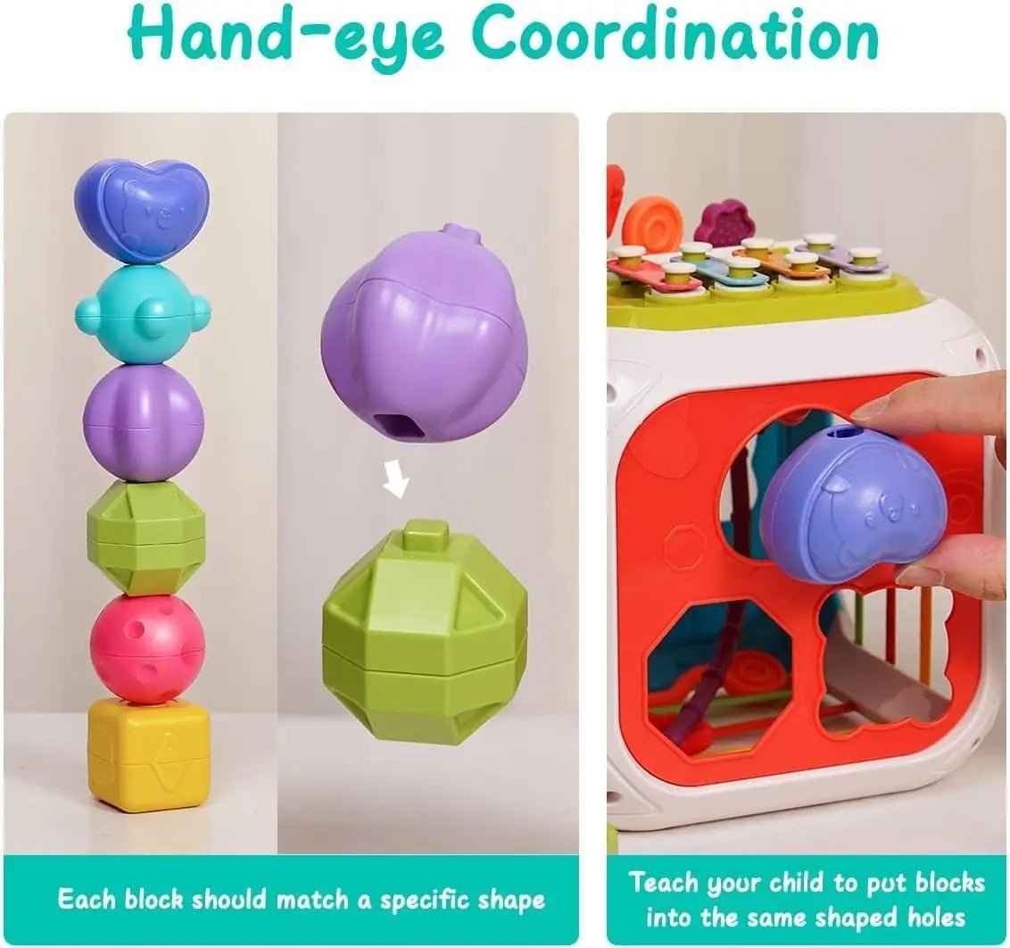 🧩 Yeahbo Baby Sensory Shape Sorter Cube - JOYFULBLOCKS