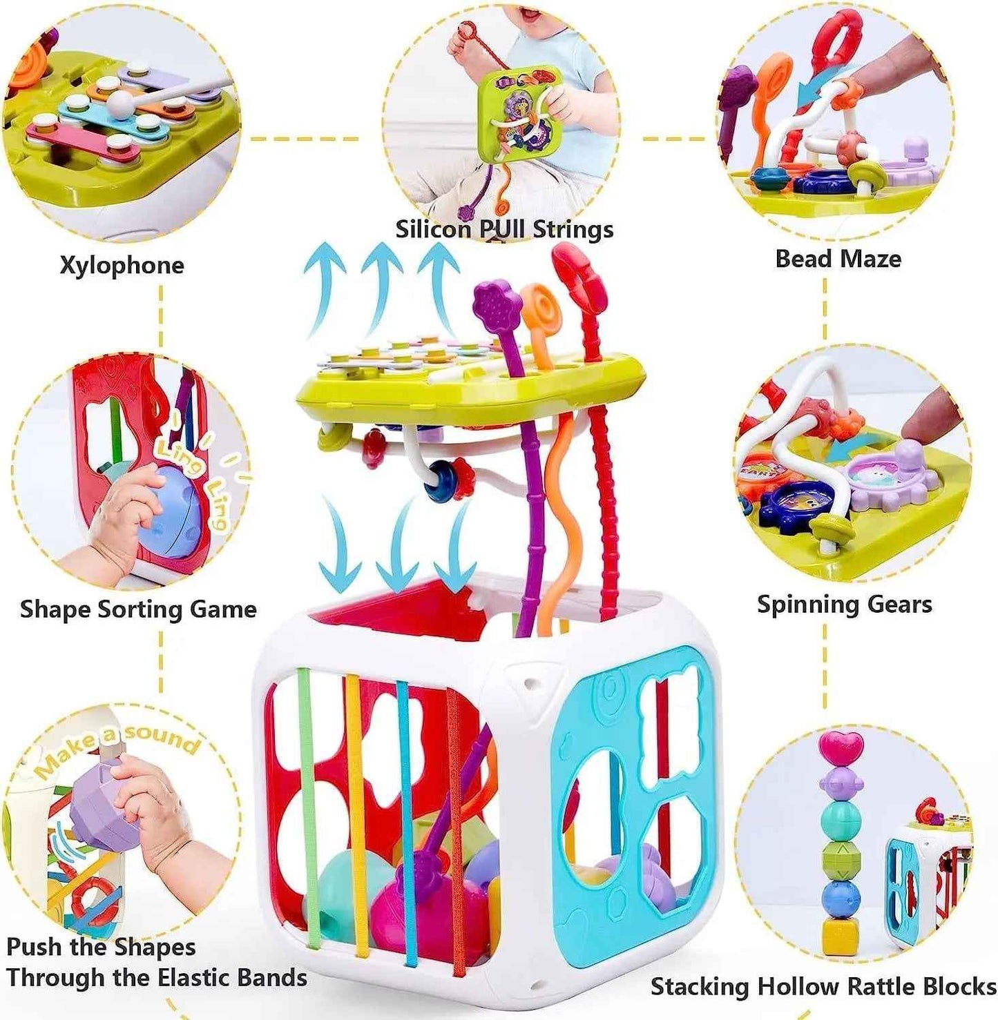 🧩 Yeahbo Baby Sensory Shape Sorter Cube - JOYFULBLOCKS
