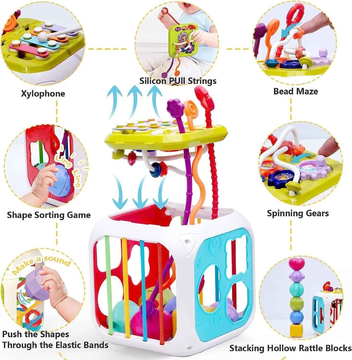 🧩 Yeahbo Baby Sensory Shape Sorter Cube - JOYFULBLOCKS